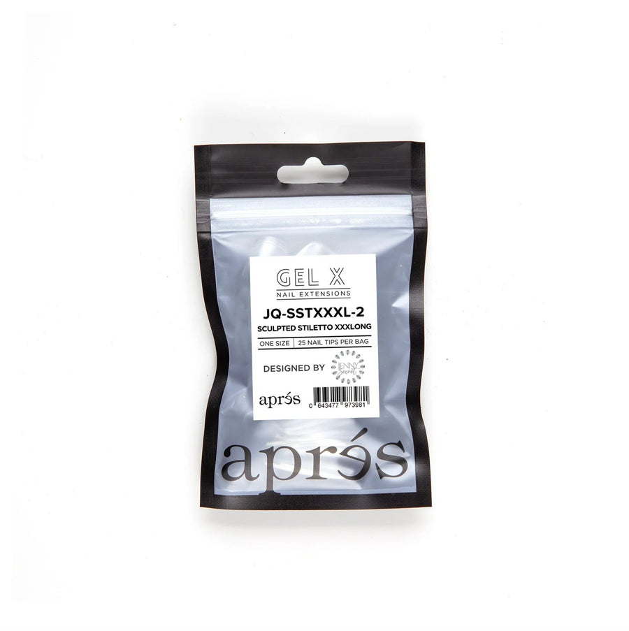 Apres Gel-X Tips (Sculpted Stiletto Extra Extra Extra Long) 25pcs Refill Pack