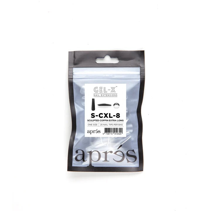 Apres Gel-X Tips (Sculpted Coffin Extra Long) 25pcs Refill Bag