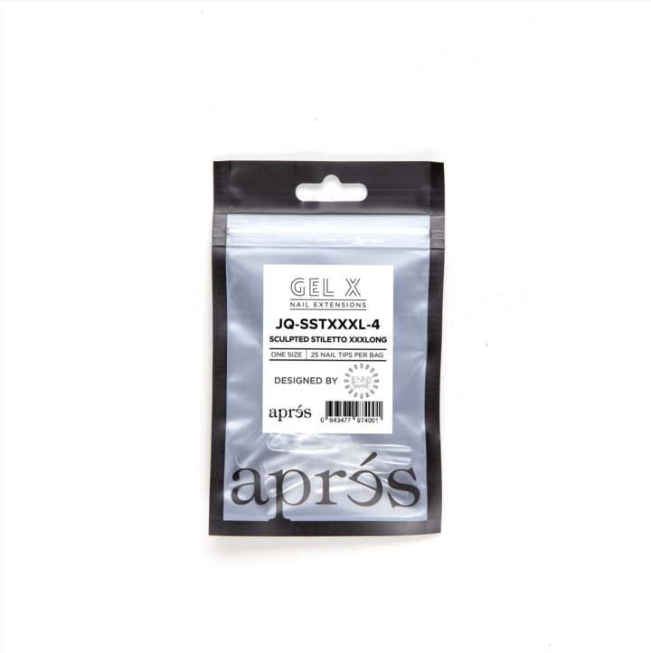 Apres Gel-X Tips (Sculpted Stiletto Extra Extra Extra Long) 25pcs Refill Pack