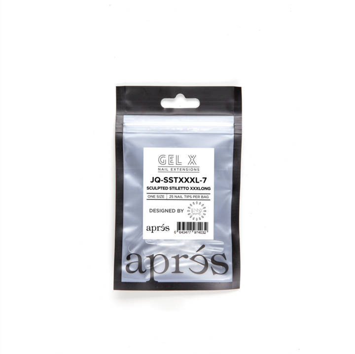 Apres Gel-X Tips (Sculpted Stiletto Extra Extra Extra Long) 25pcs Refill Pack