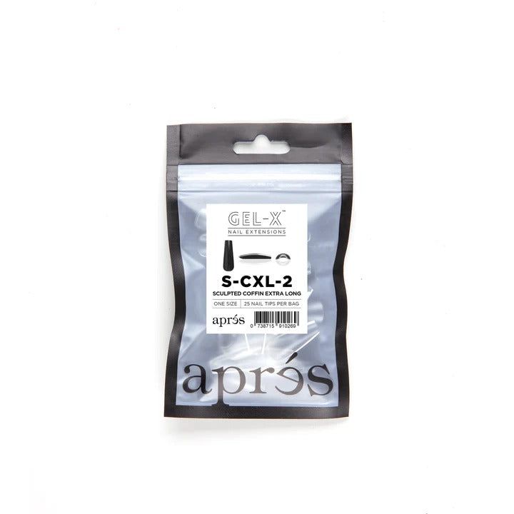 Apres Gel-X Tips (Sculpted Coffin Extra Long) 25pcs Refill Pack