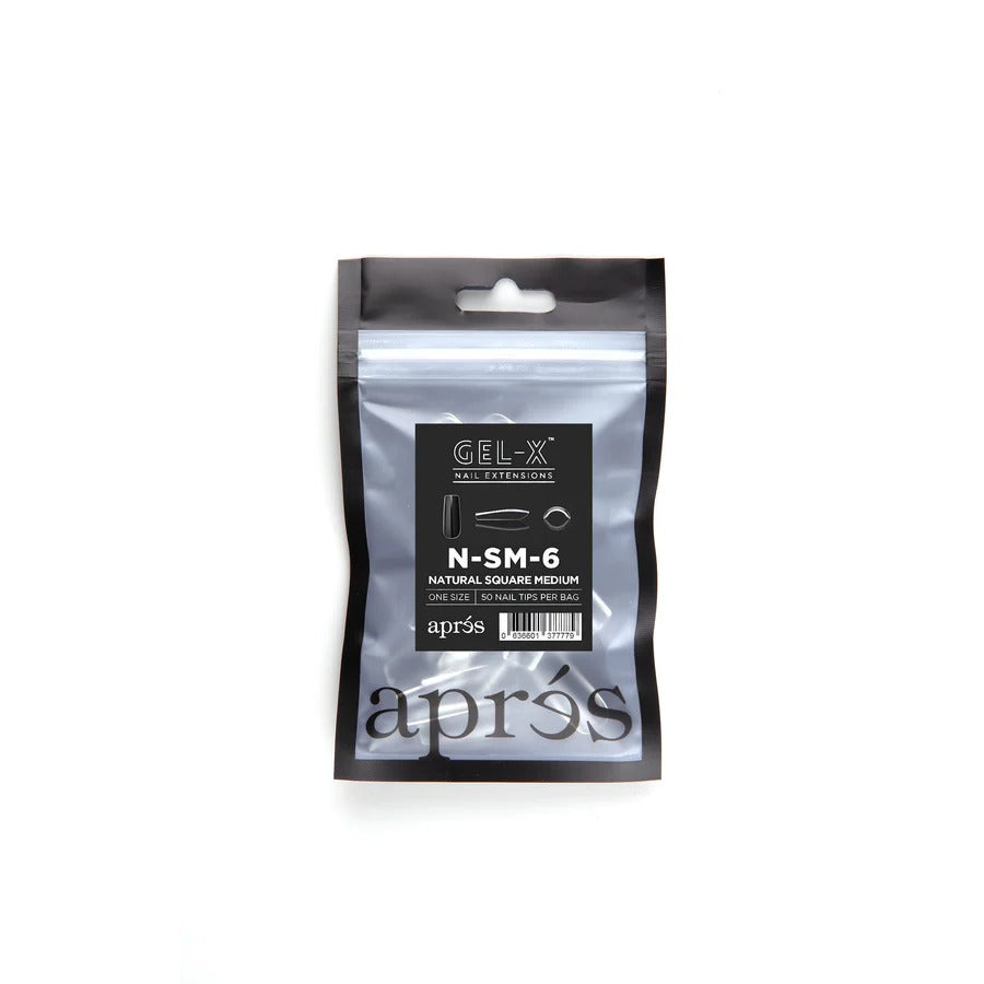 Apres Gel-X Tips (Natural Square Medium) 50pcs Refill Pack