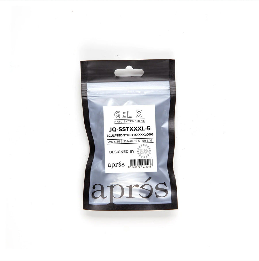 Apres Gel-X Tips (Sculpted Stiletto Extra Extra Extra Long) 25pcs Refill Pack