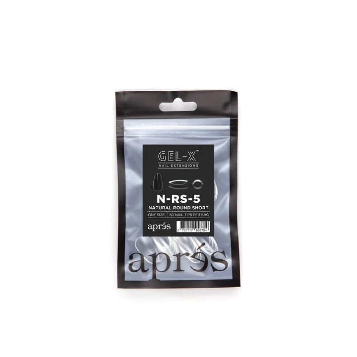 Apres Gel-X Tips (Natural Round Short) 50pcs Pack Bag