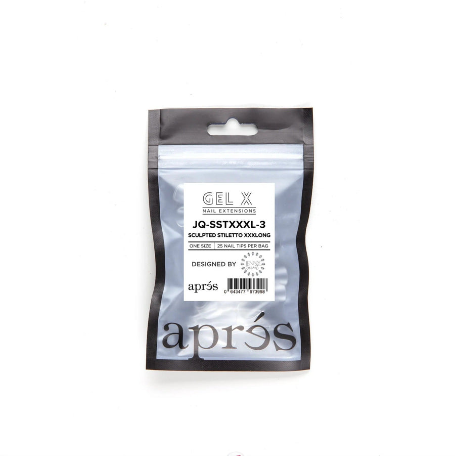 Apres Gel-X Tips (Sculpted Stiletto Extra Extra Extra Long) 25pcs Refill Pack