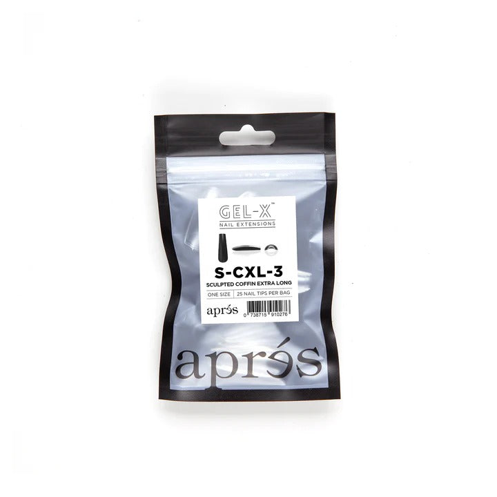 Apres Gel-X Tips (Sculpted Coffin Extra Long) 25pcs Refill Pack