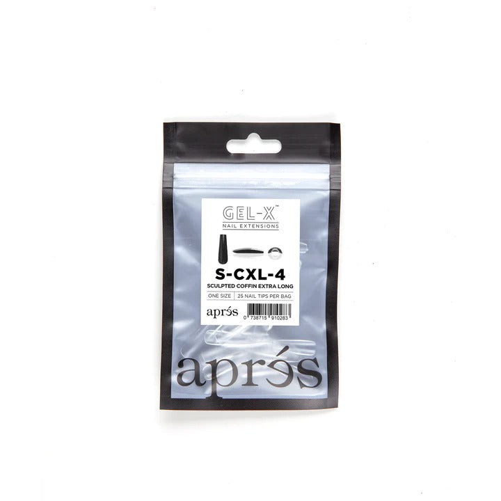 Apres Gel-X Tips (Sculpted Coffin Extra Long) 25pcs Refill Bag