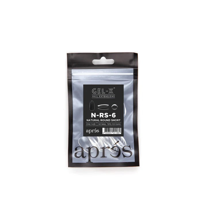 Apres Gel-X Tips (Natural Round Short) 50pcs Pack Bag