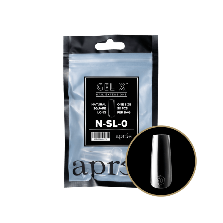 Apres Gel-X Tips 2.0 (Natural Square Long) 50pcs Refill Pack