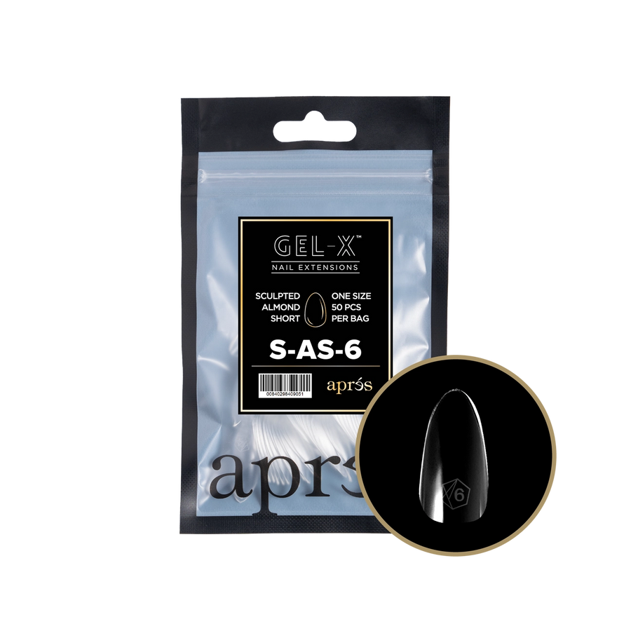 Apres Gel-X Tips 2.0 (Sculpted Almond Short) 50pcs Pack Bag