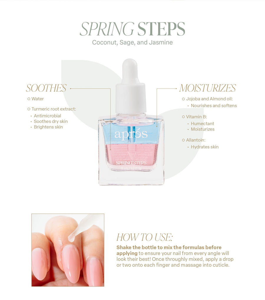 Apres Cuticle Serum (15ml) Spring Steps - Coconut, Sage & Jasmine