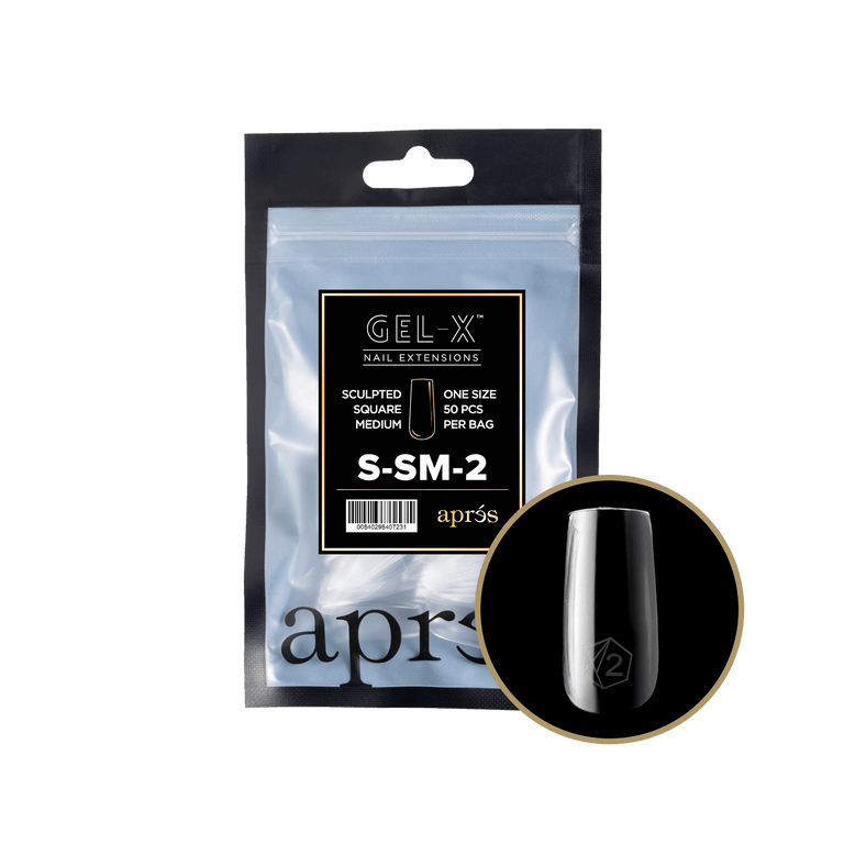 Apres Gel-X Tips 2.0 (Sculpted Square Medium) 50pcs Pack Bag