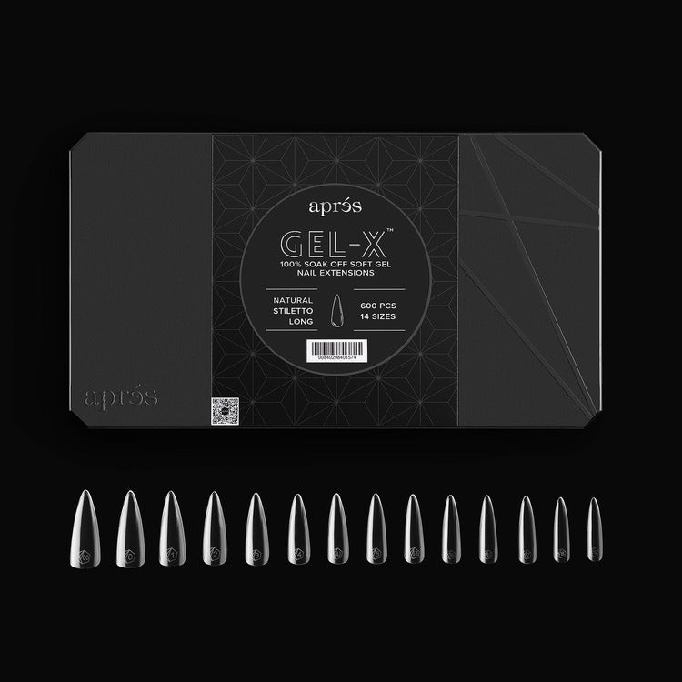 Apres Gel-X Tips 2.0 (Natural Stiletto Long) 600pcs Box - 14 Sizes