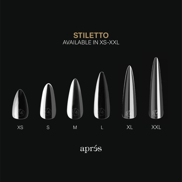 Apres Gel-X Tips 2.0 (Natural Stiletto Extra Short) 600pcs Box - 14 Sizes
