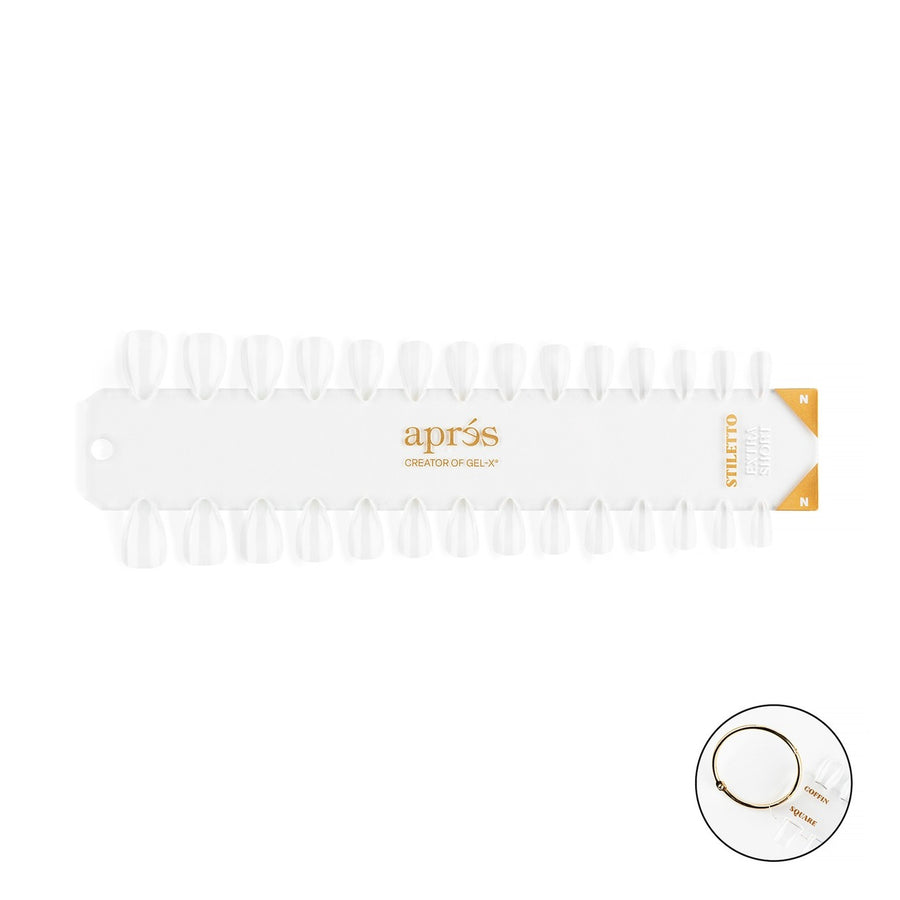 Apres Gel-X Tip Swatch - Natural, Stiletto Extra Short