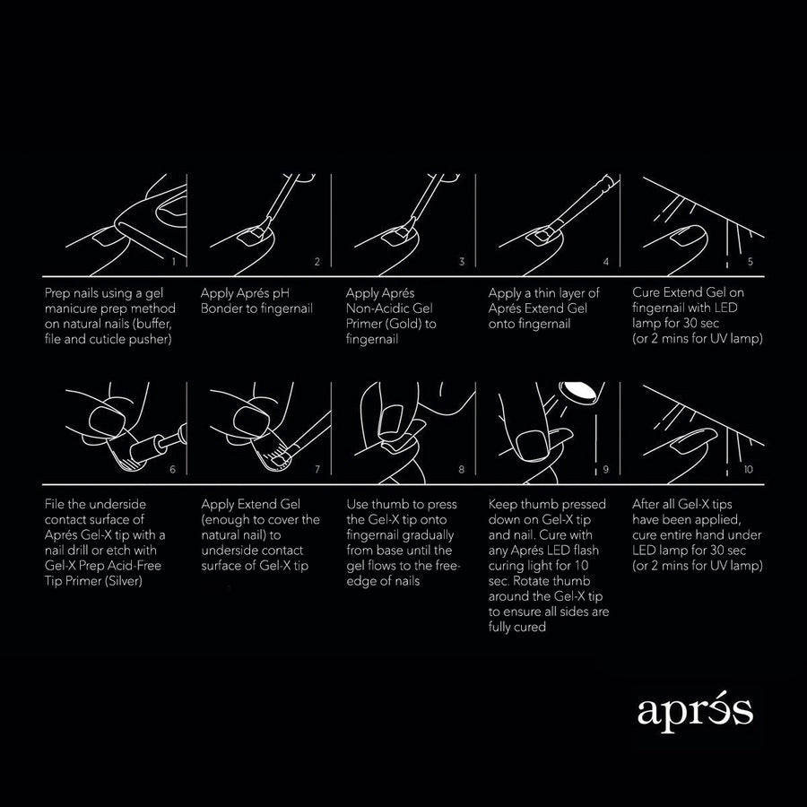 Apres Gel-X Tips (Sculpted Stiletto Long) 500pcs Box - 10 Sizes