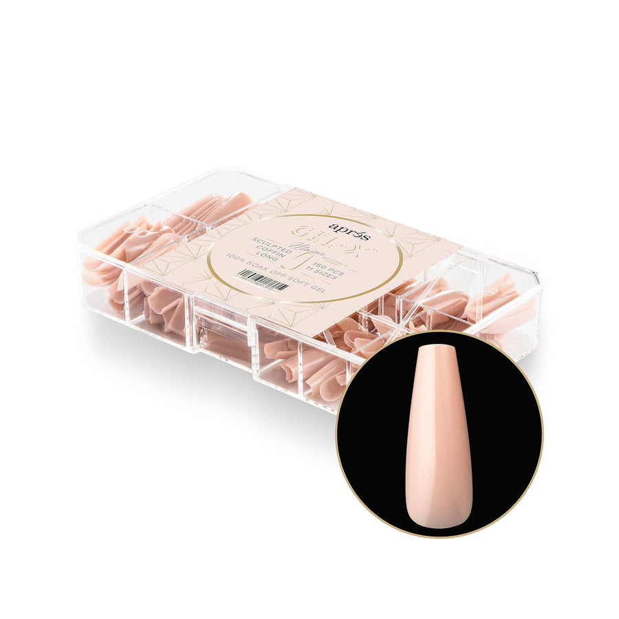 Neutrals Gel-X® Maisie Sculpted Coffin Long Box of Tips 150pcs - 11 Sizes